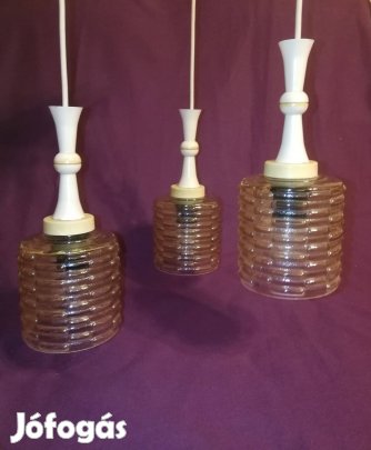 Retro mennyezeti függeszték üveg lámpabúrával (Szarvasi)