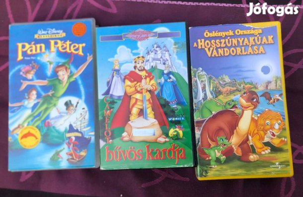 Retró mese videókazetta, nesefilm VHS 3 db egyben 1500 ft