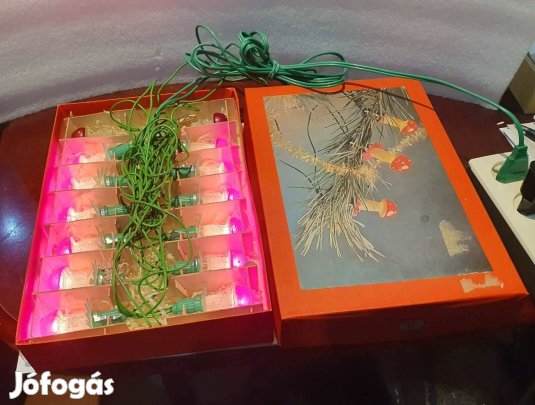 Retro meseszép eső generációs karácsonyi Zlatokov gombás fényfüzér izz