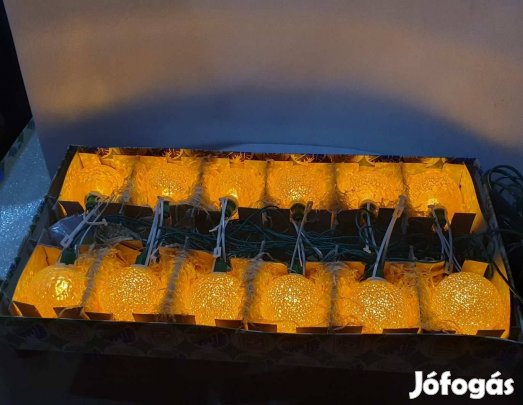 Retro meseszép karácsonyi Zlatokov led kristálygömb fényfüzér izzósor