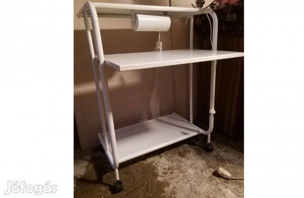 Retro mobil fém íróasztal,számítógép asztal fém lámpával