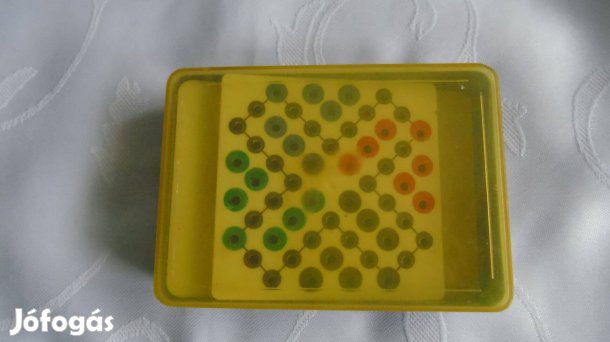 Retro műanyag dobozban bütykös Ki nevet a végén? úti társasjáték