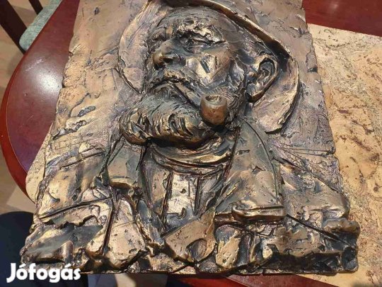 Retro mutatós nagyméretű fali domború kép gipszből hibátlan a8