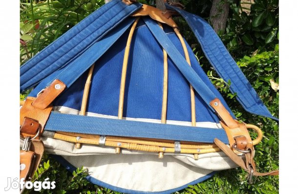 Retro nád merevítésű vászon - bőr túra túrahátizsák