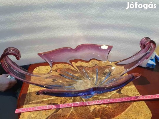 Retro nagyméretű Muranoi asztalközép gyönyörű színekkel hibátlan Murán