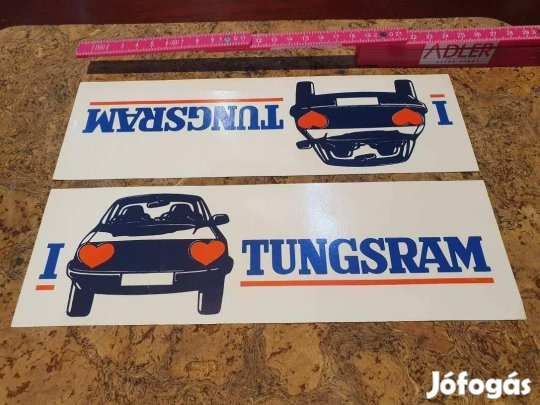 Retro nagyméretű szigorú tungsram matrica levonó trafikárú villanykört