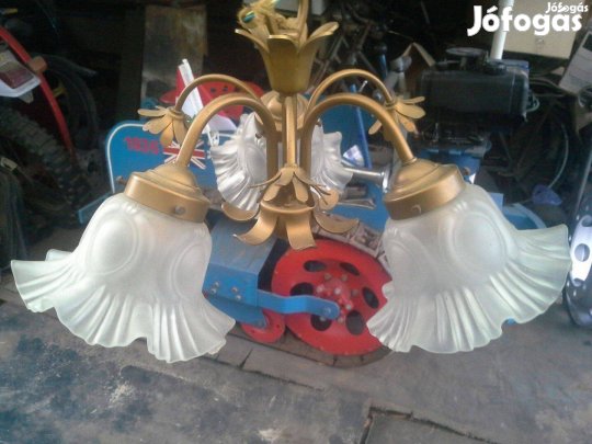 Retro német kovácsolt 3 ágú égő csillár lámpa mennyezeti csillárlámpa