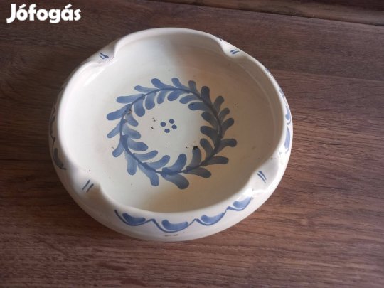 Retró népi mintás kerámia hamutartó