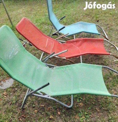 Retro nyugágy napozóágy 3 db egyben