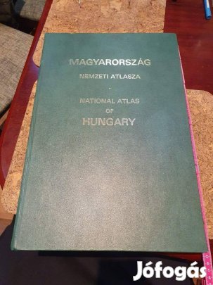 Retro óriás könyv Magyarország Nemzeti atlasza 1989 szocreál térkép le