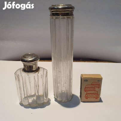 Retro orvosi bordázott fityulák üvegcsék gyógyszertartók szépek együtt