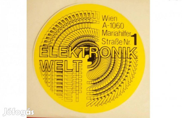 Retro osztrák matrica a 80-as évekből. Mariahilfer Strasse Wien Welt