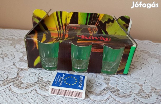Retro pálinkás poharak eredeti csomagolásban