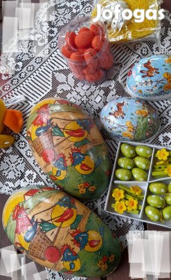 Retro papír masé húsvéti tojás