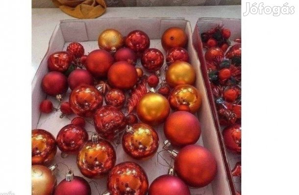 Retró piros üveg fenyő dísz Eladó