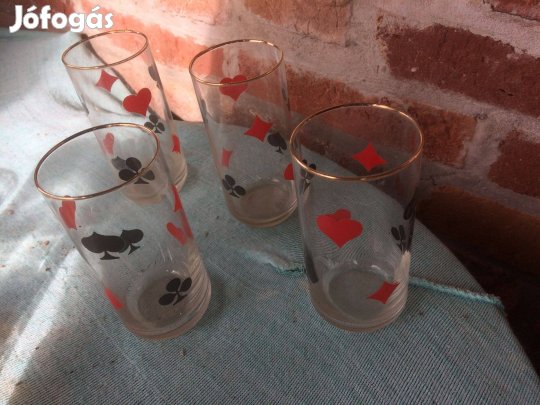 Retró pohárkészlet, kártyásoknak, nem volt használva 5000 ft:Lenti