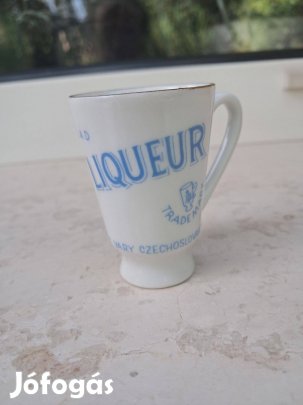 Retro porcelán likőröspohár, csehszlovák