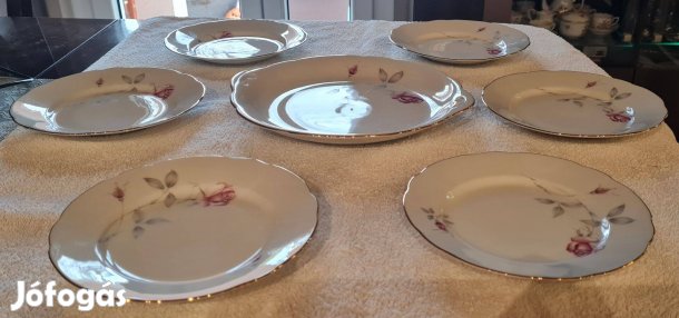 Retro porcelán süteményes készlet