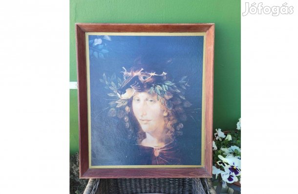 Retró poszter falemezen fa keretben