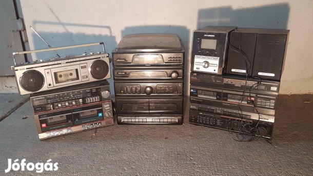 Retro rádió csomag egyben eladó Universum kétkazettás hifi torony