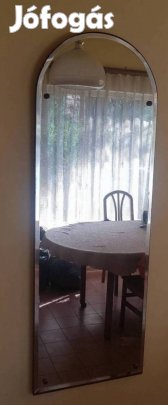 Retro régi fozolt nagyméretű fa keretes tükör