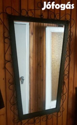 Retro régi kovácsolt jellegű vas tükör 