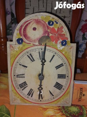 Retro régi ritka mechanikus paraszt festett fali óra