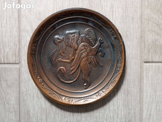 Retró réz tálka, tányér