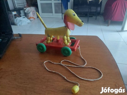 Retro ritka gurulós kutya játék