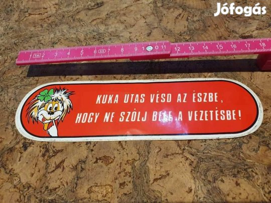 Retro ritka ikonikus autós matrica levonó trafikárú kuka utas vésd az