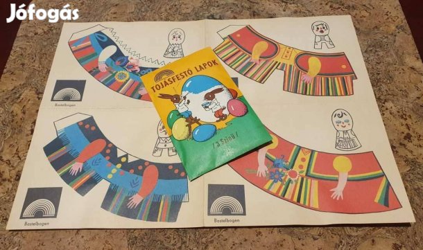 Retro ritka ikonikus tojásfető készlet együtt matrica levonó trafikárú