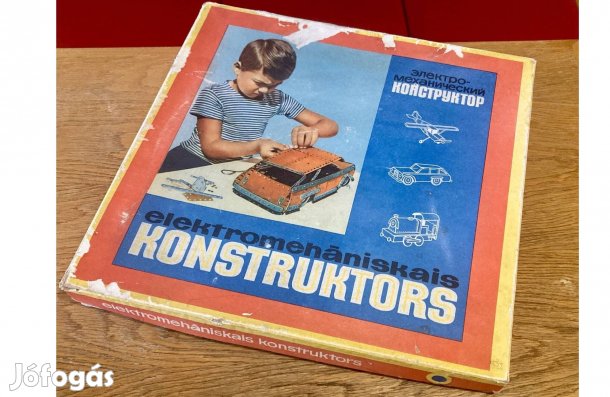 Retró ritkaság! Óriás dobozos Elektromehániskais Konstruktor