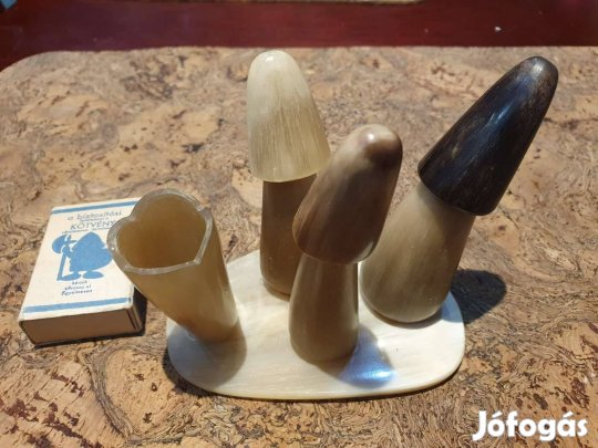 Retro szaru gombás gyertyatartó tolltartó szocreál kádár asztaldísz la