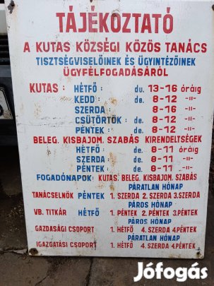 Retro színes zománc tábla , tanácselnök felirattal