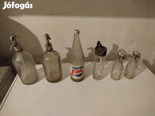 Retro szódás, csattos üvegek eladók