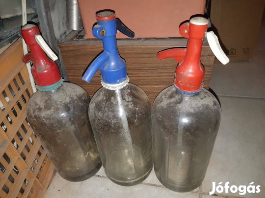 Retro szódásüveg színes fejjel