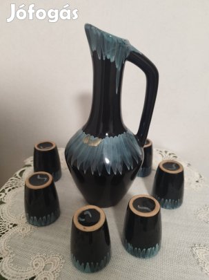 Retro szombathelyi keramia palinkas készlet