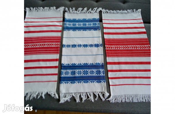 Retró szőttes terítő, Hevesi Háziipari szőttes új aztalközép, futó