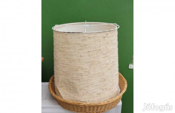 Retró szövet-műanyag fémkeretes lámpa búra