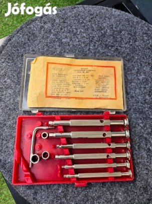 Retró szovjet műszerész készlet Dugókulcs készlet dobozában
