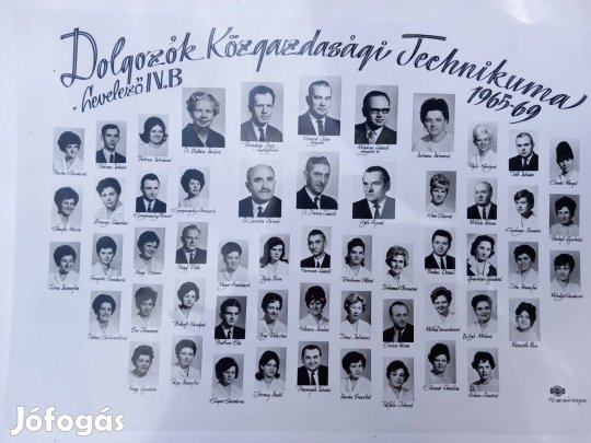Retro tablókép Dolgozók Közgazdasági Technikuma 1965-69