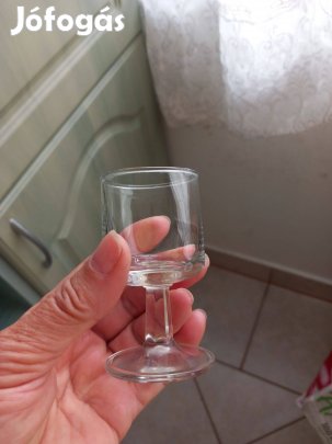 Retro talpas üveg pálinkás pohár 0,5dl