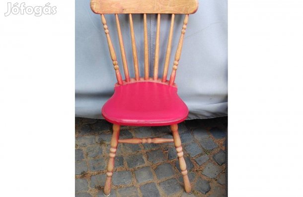 Retro támlás szék, piros ülőrész