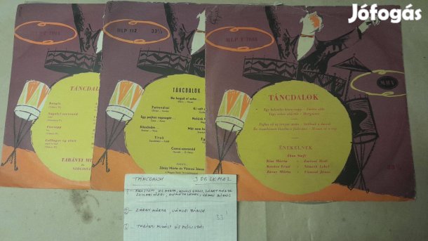 Retró táncdalok, maxi bakelitlemezek 3 db egyben