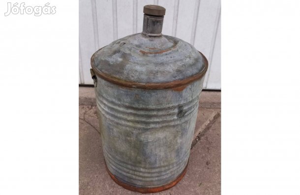 Retro tároló edény horganyzott fémlemez kb 100 cm