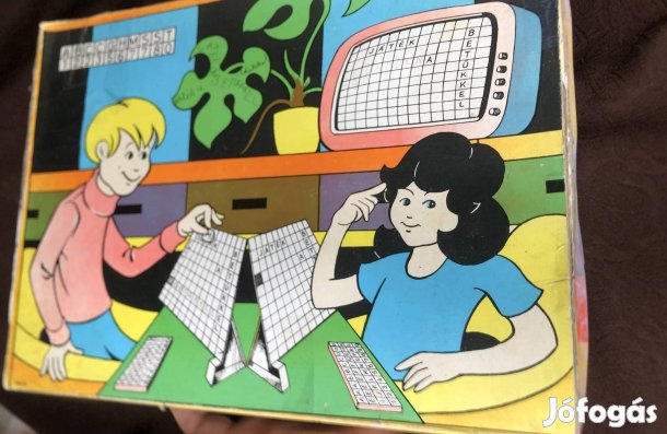 Retró társasjáték, nem teljes mágneses betű oktató tarsas 3000 ft