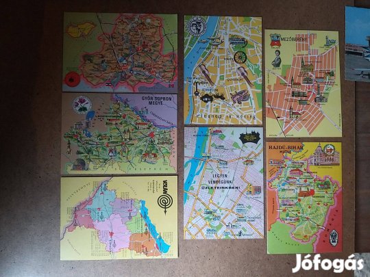 Retro térképes képeslapok