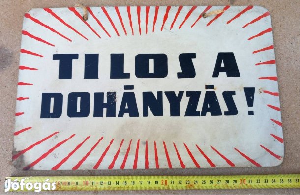 Retro tilos a dohányzás tábla 35 cm