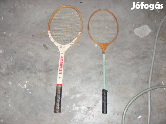 Retró tollasütő és teniszütő + labdák