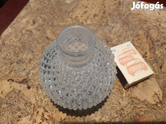 Retro tüskés üveg Ibolya vázák gömbváza szocreál kádár loft padláslele